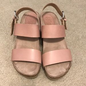 Blush pink heel sandals